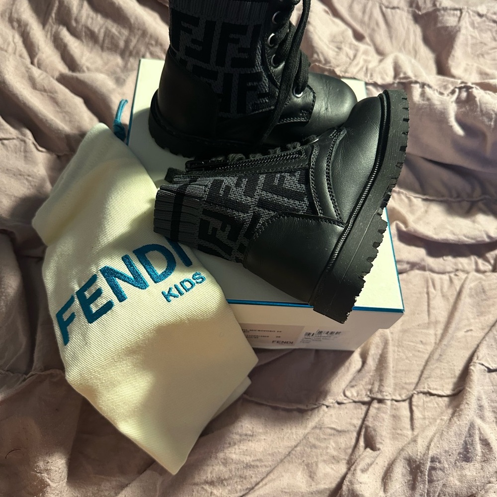 Fendi Kids Black Boots